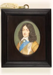 Karl II som ung man (akvarell på veläng)