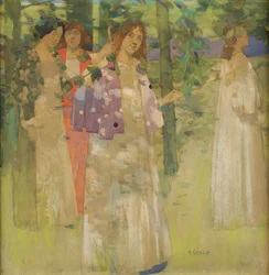 Processionen av St Agnes (wc på papper)