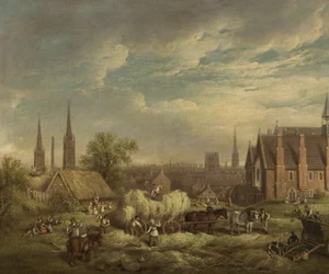 Höslagning i Coventry, mitten av 1800-talet