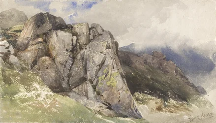 Mountain Rocks (wc över grafit på papper)