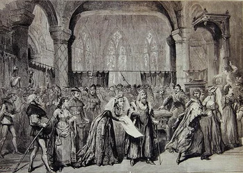 Scen från "The Canterbury Pilgrims", av Charles Villiers Stanford