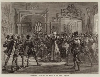 Scen från Twixt Axe and Crown, på Queen