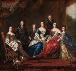 Karl XI:s familj med släktingar från hertigdömet Holstein-Gottorp