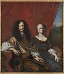 Gustave Adolphe de Mecklembourg Gustrow et Madeleine Sibylle de Holstein Gottorp - Gustav Adolph (1633-1695), hertig av Mecklenburg-Guestrow och Magdalena Sibylle av Holstein-Gottorp (1631-1719), av Ehrenstrahl, David Kloecker (169829). Olja på duk. dämpa