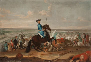 Kung Karl XII i slaget vid Narva den 19 november 1700