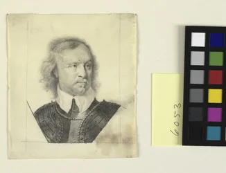Head and shoulders porträtt av Oliver Cromwell