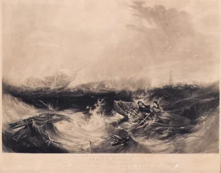Grace Darling och hennes far räddar de nio överlevande från Forfarshire