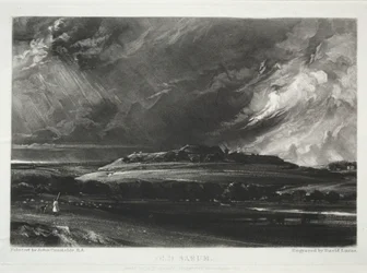 Olika ämnen av landskap, karakteristiska för engelskt landskap... Gamla Sarum, 1832.