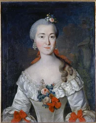 Porträtt av Maria Ivanovna Tatishcheva (född Mamonova) (1730-1794) - Peinture de David Lueders (Luders) (1710-1759), Olja på duk 1759 State Tretyakov Gallery, Moskva 70x56