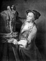 Louis Francois Roubiliac gör en skulptur av Shakespeare, c1765, 1920-talet.