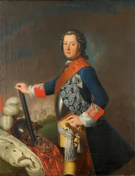 Porträtt av FREDERICK II (1712-1786) Känd som Fredrik den store kungen av Preussen