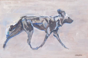 African Painted Dog (vildhund), 2024 (olja på duk)