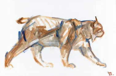 Lynx, 2022 (olja på duk lagd panel)
