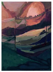 Utsikt från ett tåg, 2023 (blandteknik)