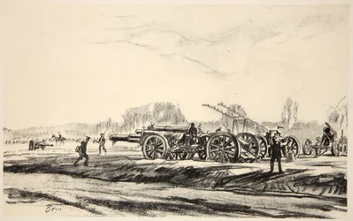 Ett kanonsjukhus, illustration från "The Western Front", utgiven av Country Life Ltd