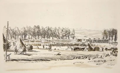 A Railhead, illustration från "The Western Front", utgiven av Country Life Ltd