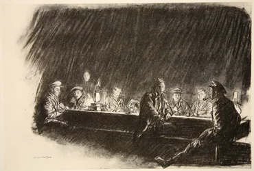 En mäss i Royal Flying Corps, illustration från "The Western Front", utgiven av Country Life Ltd