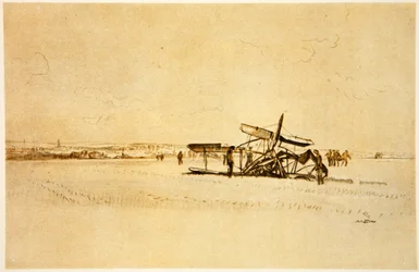 Ett flygplansvrak nära Albert, illustration från "The Western Front", utgiven av Country Life Ltd
