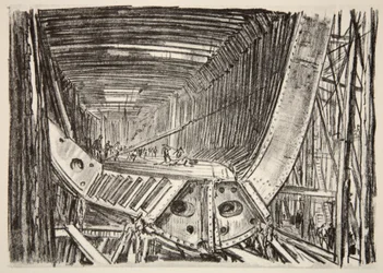 Bygga ett standardfartyg, illustration från "The Western Front", utgiven av Country Life Ltd