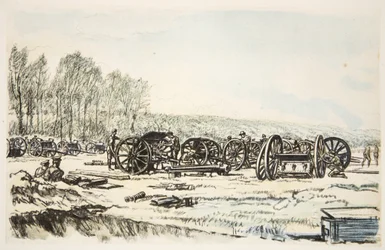 Män från RFA rengör sina vapen, illustration från "The Western Front", utgiven av Country Life Ltd