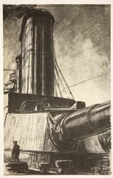 På en slagkryssare, illustration från "The Western Front", utgiven av Country Life Ltd