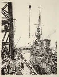 Redo för havet, illustration från "The Western Front", utgiven av Country Life Ltd