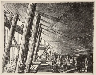 Under ett fartyg, illustration från "The Western Front", utgiven av Country Life Ltd