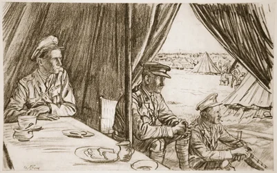 Väntar på de sårade, illustration från "The Western Front", utgiven av Country Life Ltd