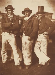 Alexander Rutherford, William Ramsay och John Liston, Newhaven, 184347, tryckt ca. 1916. Skapare: David Octavius Hill, Robert Adamson, Hill & Adamson.
