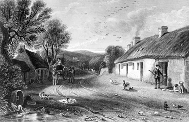 Burns Cottage, illustration från 