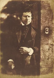 David Octavius Hill vid porten till Rock House, Edinburgh