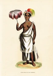 Piteenee, en ung kvinna från Nuku Hiva, Marquesasöarna (Franska Polynesien)