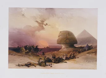 Simoom närmar sig. Desert of Gizeh, från "Egypt and Nubia)