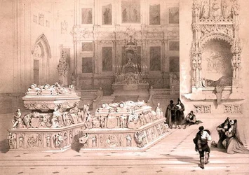 Ferdinands och Isabellas kapell, Granadas katedral, från "Picturesque Sketches in Spain", c.1832-33 (litho)