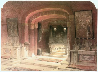 Bebådelsekyrkan, Bebådelsealtaret, Nazareth ... (etsning)