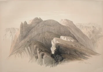 Gebil Hor. Mount Hor, från klipporna som omger Petra, 1839.
