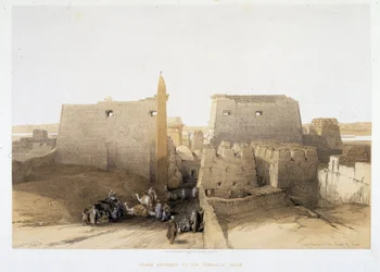 Stor ingång till Temple of Luxor (Luxor) i "The Holy Land", London 1849