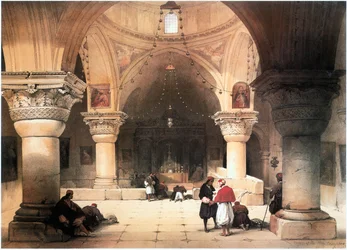 I det heliga landet: Jerusalem, Heliga gravens kyrka, kryptan (gravyr)