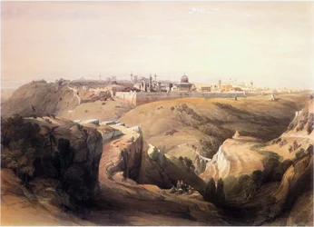 I det heliga landet: Jerusalem, från vägen till Bethania (gravyr)