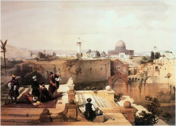 I det heliga landet: Jerusalem, Tempelberget med Klippdomen (gravyr)