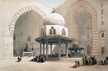 Interiör av moskén av Sultan al-Ghuri, Kairo, Egypten, 1800-talet