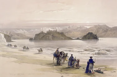 Isle of Graie, Gulf of Akabah, Arabia Petraea, 27 februari 1839, skylt 108 från volym III av 