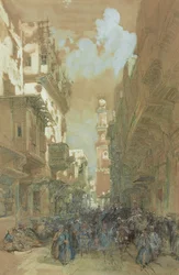 El Mooristan-moskén, Kairo, Egypten, 1838