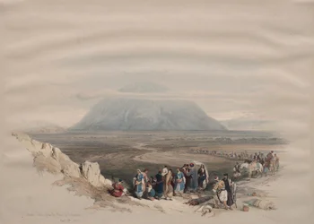 Berget Tabor från Esdraelonslätten, 1839.