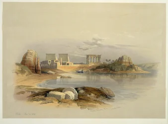 Philae Island, Egypten (akvarell)