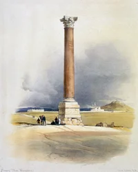 Pompejus pelare, Alexandria, Egypten, 1800-talet