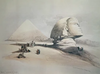 Sphynx i Giza. Litografi