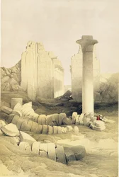 Dromos eller centralhallen i Amons stora tempel, Karnak, ur ”Egypt and Nubia”, vol. 2