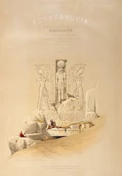 Ingången till Aboo Simbels stora tempel, Nubia, titelsidan för volym I av 