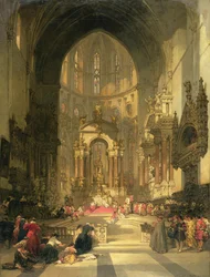 Högaltaret i kyrkan SS. Giovanni e Paolo, Venedig (akvarell på papper)